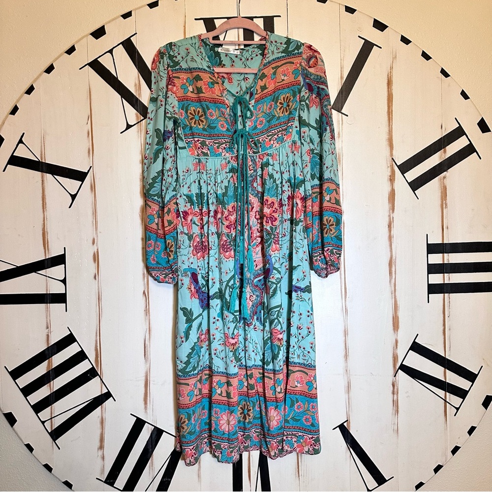Teal Boho Dress